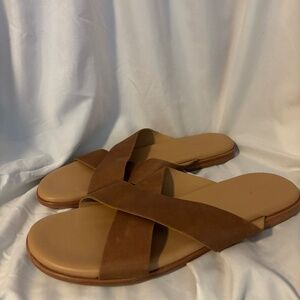 Nisolo Men's Dante Criss Cross Leather Slide Slip On Sandals, Size 12, NEW!!